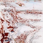 Бухта Роджерса на о.Врангеля (б., тушь, перо, графитный карандаш, размывка). Open air sketch: In the Rodger's Bay, Wrangel Island ( ink, pen, pencil, washing, 15*21 cm), 1980's
