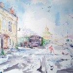 watercolor,Podil,Kyiv