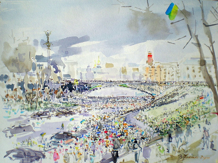 Kyiv, 19Jan14,watercolor